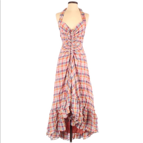 NWT $228 FP 0 Rainbow Dreams Ruched Maxi Dress - Picture 2 of 3